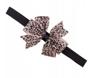 Opaska dziecko kokardka niemowle 40-52cm panterka