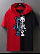 dwukolorowa bluza z kapturem z MISIEM  teddybot r. L