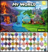 Klocki magnetyczne typu Minecraft GIGA ZESTAW 500 sztuk 8 figurek!!!