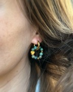 Kolczyki Agat Zielony Hematyt Serce