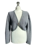 Krótki wełniany sweter, kardigan Stockerpoint Country & Move, szary, L (40)