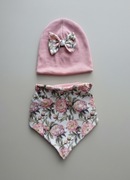 Komplet prążkowany z chustą dla dziewczynki Karola Handmade 