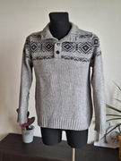 Ciepły gruby sweter tom Taylor z kołnierzem stójką bawełniany z wełną