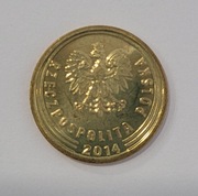 5 groszy z 2014 r. Moneta z woreczka menniczego (2014 UNC)