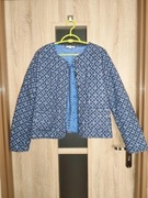 60 Niebieska krótka pikowana kurteczka vintage na guziki rozmiar M