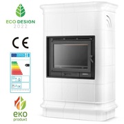 Piec kominek piecyk koza kaflowy ceramiczny obudowa kominkowa ROMA Biała