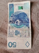 50zł RADAR egzemplarz kolekcjonerski którego numer seryjny jest palindromem