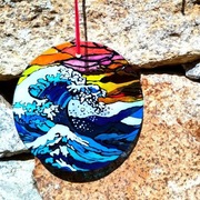 Witraż malowane szkło okrągłe ozdoba na okno