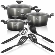 Garnki lakiery 3szt czarne plus akcesoria