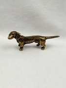 Figurka kolekcjonerska metalowa pies jamnik Vintage