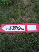 Stara tablica PRL droga pożarowa 60 cm 