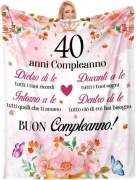 KOC FLANELOWY NA 40 URODZINY – PREZENT DLA KOBIETY 150 x 120 cm