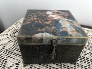 Szkatułka, kuferek, pudełko kobiety decoupage, 