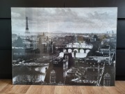 Plakat Mosty Paryża czarno-biały 80x60