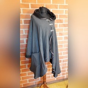 Peleryna, ponczo one size szary melanż 