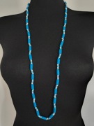 Biało-niebieskie korale turkus naszyjnik