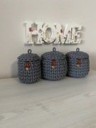 Koszyki ze sznurka szare zestaw 3szt.