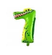 Balon foliowy krokodyl 7 balonik na siódme urodziny krokodyl 4 sztuki