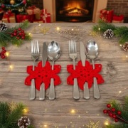 Ręcznie robiona podkładka / ozdoba na stół – czerwony kwiat szydełkowy