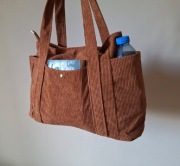 torba sztruksowa na ramię, tote shopper bag, damska