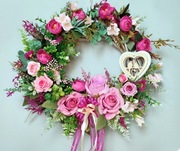 PROMOCJA! Wianek wieniec na drzwi róże romantyczny ozdoba prezent ślub 