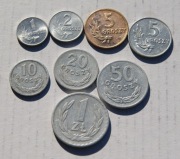 1949 1 grosz do 1 zł  aluminium + brąz zestaw 8 szuk Stan !!! 