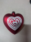 2 x duża szklana bombka serce 10 x 5cm