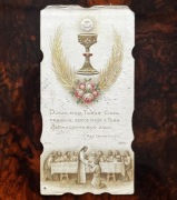 Unikatowa Pamiątka I Komunii Św. 1918 r. – Tłoczona – Z dedykacją