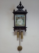 zegar wiszący z koroną 2-wagowy antyk sprawny