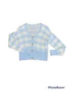 Biało niebieski sweter w paski