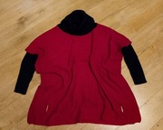 Sweter golf  czerwono  czarny 