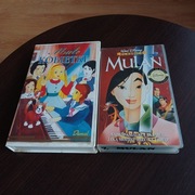 KASETY VHS - VIDEO BAJKI 2 SZT - MAŁE KOBIETKI - MULAN -.