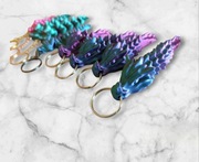 Breloki do kluczy w kształcie smoków wielokolorowe mieniące się świetle 