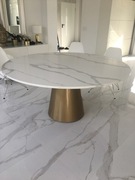 Stół do jadalni okrągły 160 cm spiek kwarcowy