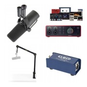 Profesjonalny zestaw audio – Shure SM7B +Cloudlifter +Focusrite 4i4 +statyw