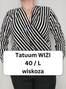 Elegancka kopertowa bluzka w paski Tatuum Wizi 40 / L