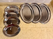 Półmiski stalowe na przystawki, ciasto - cena za 7 szt.