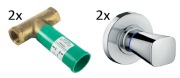 2x HANSGROHE zawór odcinający DN20 i element zew.