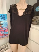 44 XXL BPC Selection czarna koronkowa bluzka zimowa na zime vintage retro