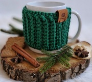 KUBEK W SWETERKU + ŚWIĄTECZNE OPAKOWANIE prezent hand made CUP COZY