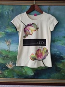 bluzka koszulka flower liście kwiaty wodne t-shirt lilie art tulipan