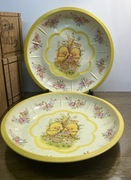 metalowe talerze vintage WIELKANOC namalowane: kurczaczki pisanki koszyczek