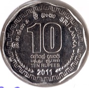 SRI LANKA 10 rupii 2011, KM# 181, AU
