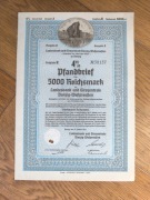 Z76@ 4% OBLIGACJA@GDAŃSK DANZIG@WIDOK ZURAWIA  5000 RM EMISJA 2