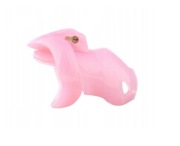 RÓŻOWY MAŁY PAS CNOTY CHASTITY CAGE 4 ORINGI M