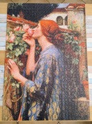 Puzzle ułożone 1000el 68x48cm kobieta róża RADOM