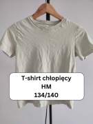 T-shirt HM koszulka z krótkim rękawem basic 134/140 khaki