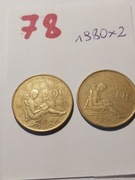 Moneta Włochy Italy 200 Lire FAO - Rok Kobiet