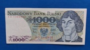 Banknot 1000 zł z 1982r. Seria KD.
