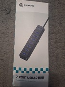 PHIXERO Hub USB 7 portów, 1,5 FT Long Cable USB 3.0, rozdzielacz USB z 15 W